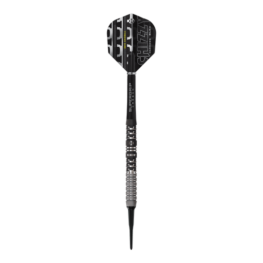 Gezeigt werden die Harrows Dave Chisnall Chizzy Series 4 Softdarts. Das Produkt bietet hohen Spielkomfort.