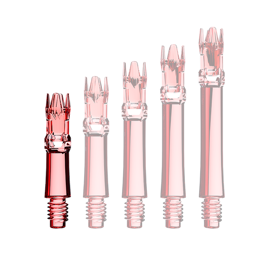 L-Style L-System Replacement Shafts - Clear Red Hier sieht man eine rote transparente Ersatzshaft. Die Shaft wird unter Lichteinfall gezeigt.