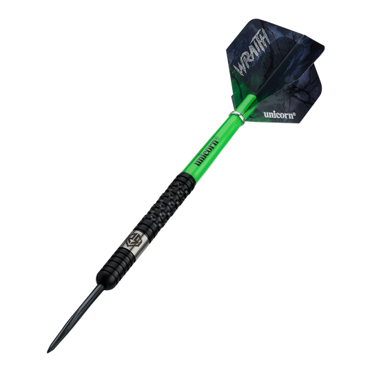 Unicorn Wraith Ross Smith Steeldarts mit einem Gewicht von 22g werden auf diesem Bild dargestellt. Das Produkt ist für präzises Dartspiel entwickelt.