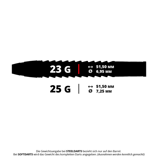 Das Bild zeigt 'BT0140 Bullet Hydra Steeldarts 5 23g'. Es handelt sich um einen klassischen Steeldart.