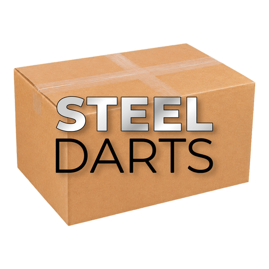 Hier sieht man die McDart Mystery-Box - Steeldarts. Die Box bietet eine spannende Auswahl an Steeldart-Zubehör und Produkten.