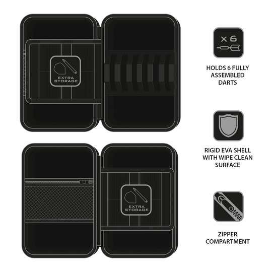 Harrows Ryan Searle Player Pro6 Dartcase ist ein professionelles Dartcase für Spieler. Es bietet Platz für mehrere Darts und Zubehör.