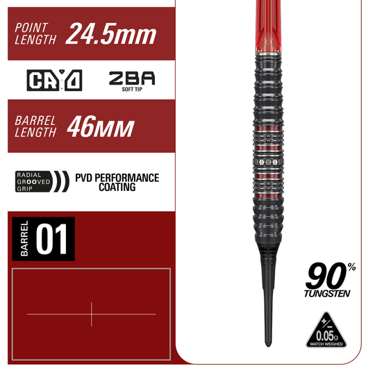Target Japan Prime Series Diamond Kosuzu Iwoa GEN4 Soft Darts - 18g Das Bild zeigt die Target Japan Prime Series Diamond Kosuzu Iwoa GEN4 Softdarts mit 18g Gewicht. Es handelt sich um hochwertige Softdarts für präzises Werfen.