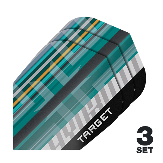 Dargestellt sind die Target ProUltra Hydro No6 Flights - 3 Sets. Dieses Produkt eignet sich als Teil eines Dartpfeil-Sets.