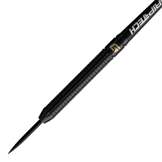 Hier ist ein weiteres Bild der GOAT Athlete Black Tungsten Steeldarts zu sehen. Die Steeldarts zeichnen sich durch ein modernes und robustes Design aus.
