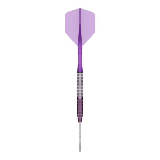 Caliburn Awakening ET steel darts Abgebildet sind die Caliburn Awakening E.T. Steeldarts aus einer anderen Perspektive. Die Besonderheiten des Steeldarts sind sichtbar.