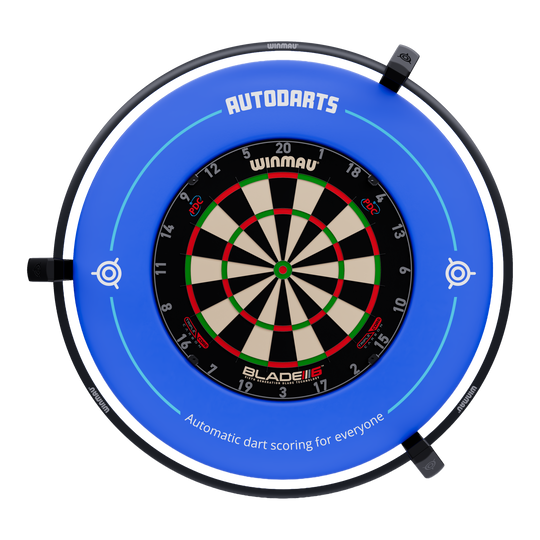 Autodarts Vantage auto scoring system Dies ist das Autodarts Vantage Auto-Scoring-System. Das Bild zeigt das automatische Punktesystem für Darts in Nahaufnahme.