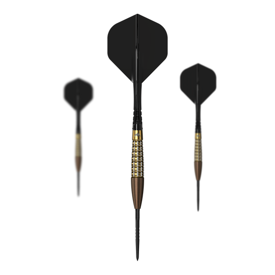 Mission Rhodon steel darts - 23g Auf dem Bild sind die Mission Rhodon Steeldarts - 23g als Set zu sehen. Das Set beinhaltet alles, was für ein sofortiges Spiel benötigt wird.