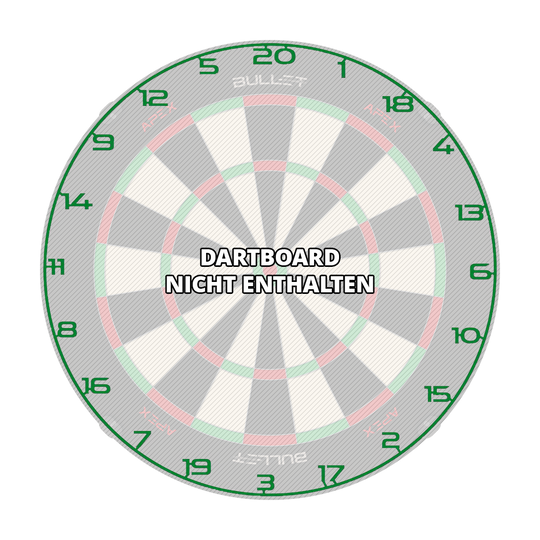 Bullet Dartboard Number Ring Abgebildet ist erneut ein Dartboard-Zahlenring in grüner Farbe. Es dient zur Kennzeichnung der Zahlenfelder auf einem Dartboard.