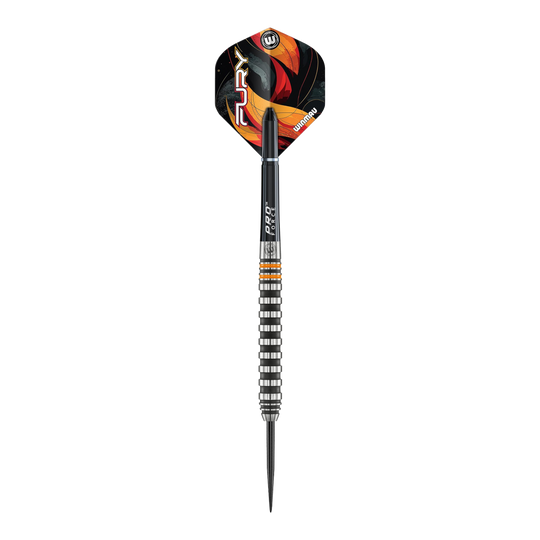 Winmau Fury steel darts - 22g Hier sieht man die Winmau Fury Steeldarts - 22g. Die Darts bieten ein ausgewogenes Wurfgefühl für Dartspieler.