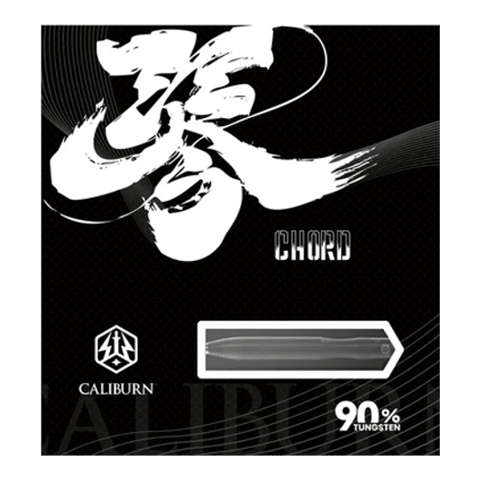 Abgebildet ist der Caliburn Chord C1 Steeldart mit 21,5g. Der Dartpfeil liegt auf einem neutralen Hintergrund.