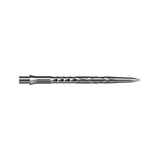 Caliburn System steel dart tips - HAN G2 - Silver Gezeigt wird eine silberne Steeldartspitze Caliburn Evo System HAN G2 in 36 mm Länge. Die Spitze ist für Steeldarts gedacht.