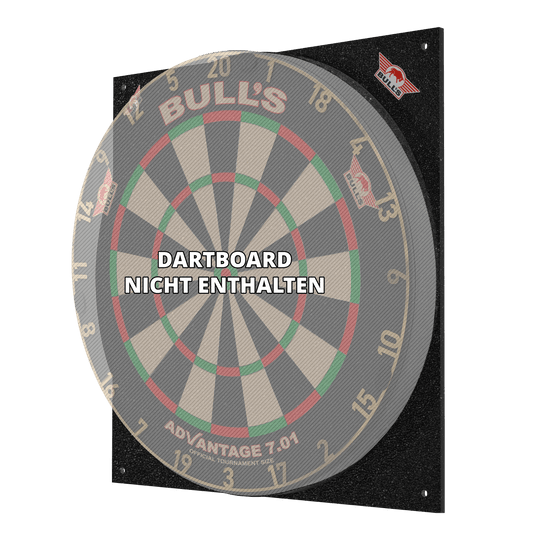 Bulls NL Dartboard Silencer Das Bild zeigt den Bulls NL Dartboard Silencer, ein schallreduzierendes Board für Dartspiele. Auf dem Bild steht, dass das Dartboard nicht enthalten ist.