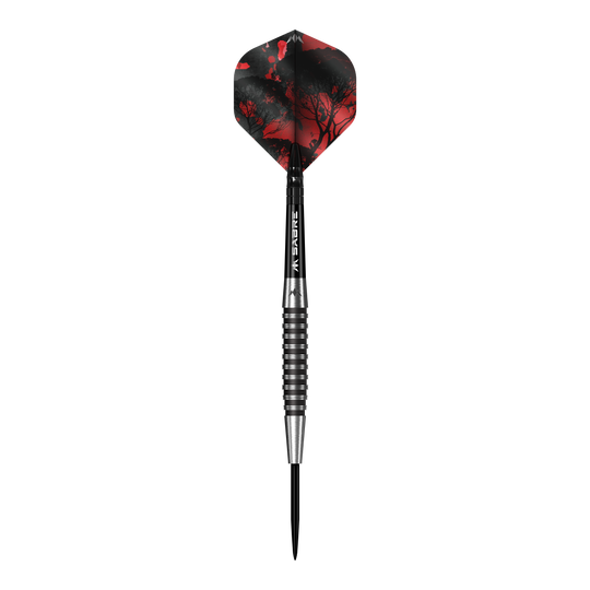 Mission Kunai Black PVD Steel Darts - 23g Mission Kunai Black PVD Steeldarts - 23g ist auf dieser Abbildung. Die Darts zeichnen sich durch ihre schwarze Oberfläche und das Gewicht von 23 Gramm aus.