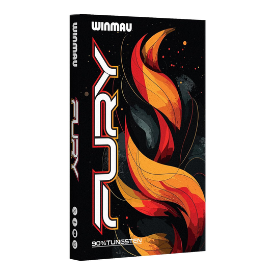 Winmau Fury steel darts - 22g Abgebildet sind die Winmau Fury Steeldarts mit 22g Gewicht. Diese Darts eignen sich ideal für präzises Werfen.