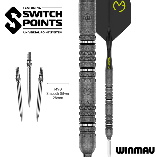 Winmau Michael van Gerwen Signature Edition Switch Points Steeldarts Zu sehen sind die Winmau MvG Signature Edition Switch Points Steeldarts. Sie eignen sich ideal für ambitionierte Dartspieler.