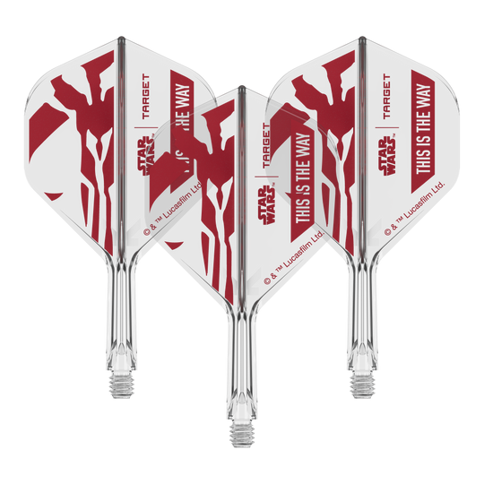 Dieses Dart-Flight zeigt das Star Wars Motiv 'This Is The Way'. Es ist das Modell 'K-Flex This Is The Way No2 Standard Flights' mit 19mm.