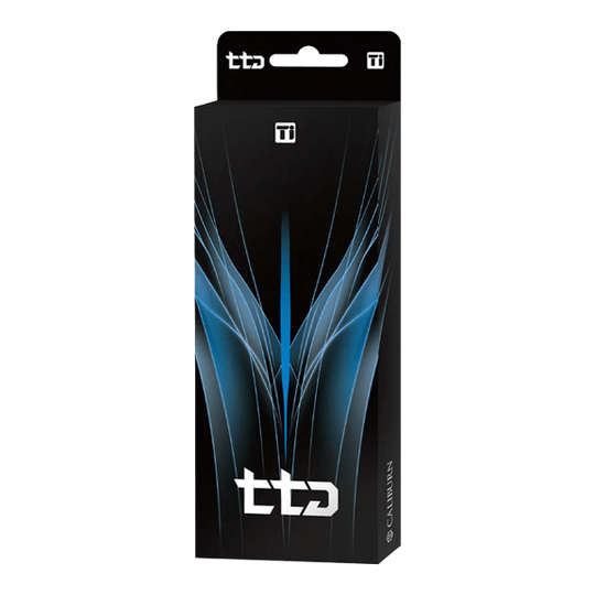 Das Bild zeigt die Caliburn TTD Complete Titanium T1 Silver Steeldarts - 5g. Die Steeldarts bestehen aus hochwertigem Titan und glänzen in Silber.