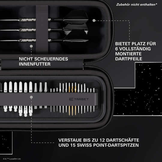 Das Target Star Wars Boa Dartcase - Stormtrooper ist hier abgebildet. Das Produkt zeigt ein Star Wars Stormtrooper Motiv.