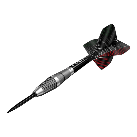 Das Bild zeigt Mission Michele Turetta Sandblasted Steeldarts in der 23g Variante. Die Pfeile zeichnen sich durch ihr sandgestrahltes Design aus.