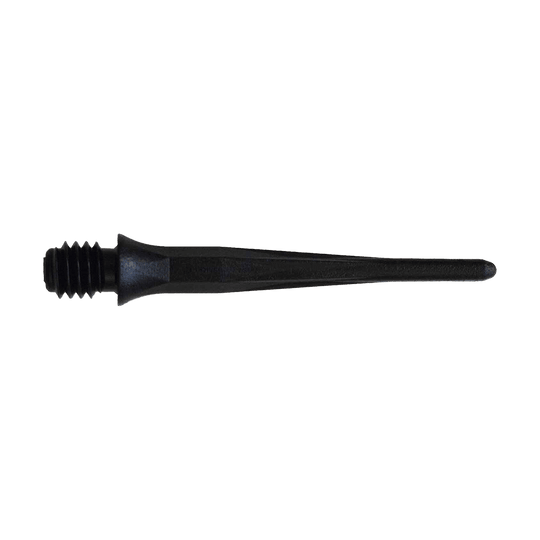 Caliburn 2BA soft dart tips black - pack of 50 Hier sieht man die Caliburn 2BA Softdartspitzen in Schwarz als 50er Packung. Die Spitzen sind ideal für Softdartspiele geeignet.