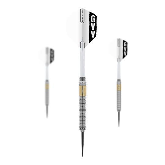 Red Dragon Gian Van Veen Brass Steeldarts - 21 g Dieses Bild zeigt ein Set der Red Dragon Gian Van Veen Brass Steeldarts mit 21 g. Das Dart-Set eignet sich optimal für ambitionierte Spieler.