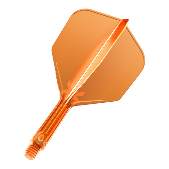 Target K-Flex No6 Flight System - Neon Orange Dies ist ein neonorangener Dartflight mit integriertem Schaft. Das Material ist durchsichtig und glänzend.