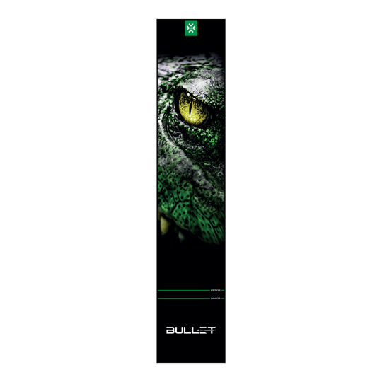 Bullet Gator Dart Mat Abgebildet ist die Bullet Gator Dartmatte. Sie dient als Schutzmatte beim Darts und zeigt wichtige Spielfeldmarkierungen.