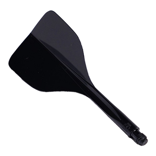 Das Bild zeigt das Produkt "Condor Axe 120 Flight-System Schwarz - Small". Es handelt sich um ein schwarzes Dart-Flight-System mit kleiner Größe.