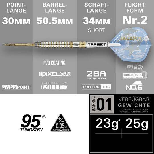 Target Adrian Lewis Showdown Swiss Points Steeldarts Zu sehen ist ein Satz Target Adrian Lewis Showdown Swiss Points Steeldarts. Diese Darts bieten eine hochwertige Verarbeitung.