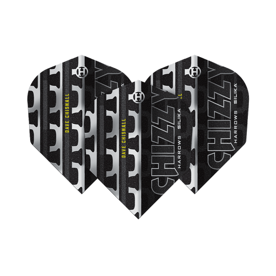 Abgebildet ist Harrows Dave Chisnall Chizzy Series 4 No6 Flights. Die Flights sind für den Einsatz beim Dart bestimmt.