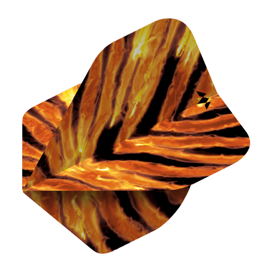 Mission Solo Javan No2 Standard Flights Das Bild zeigt die Mission Solo Javan No2 Standard Flights mit einem auffälligen orange-schwarzen Muster. Das Design erinnert an feurige Streifen und verleiht den Flights ein dynamisches Aussehen.