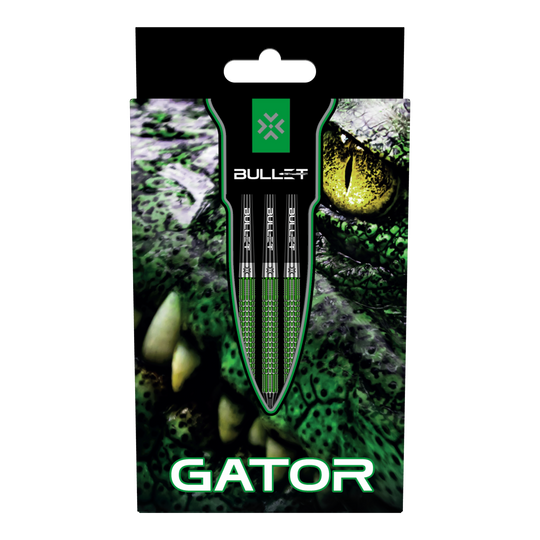 Das Bild zeigt die Bullet Gator Softdarts - 20g. Sie sind besonders für das Spiel mit Softspitzen geeignet.