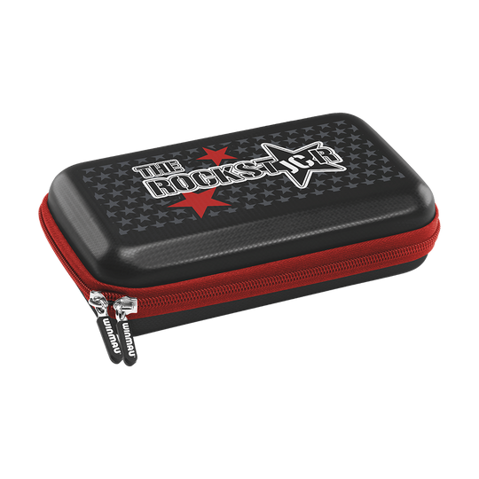 8422_Winmau_Joe_Cullen_Tour_Edition_Dartcase_1 Dies ist das Winmau Joe Cullen Tour Edition Dartcase. Das Etui ist schwarz mit rotem Reißverschluss und hat das Design "The Rockstar" auf dem Deckel.