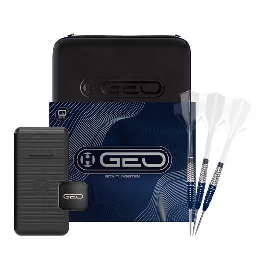 Hier sehen Sie die Harrows GEO Torpedo Quick Point Steeldarts. Das Produkt eignet sich ideal für Präzisionswürfe beim Dartspiel.