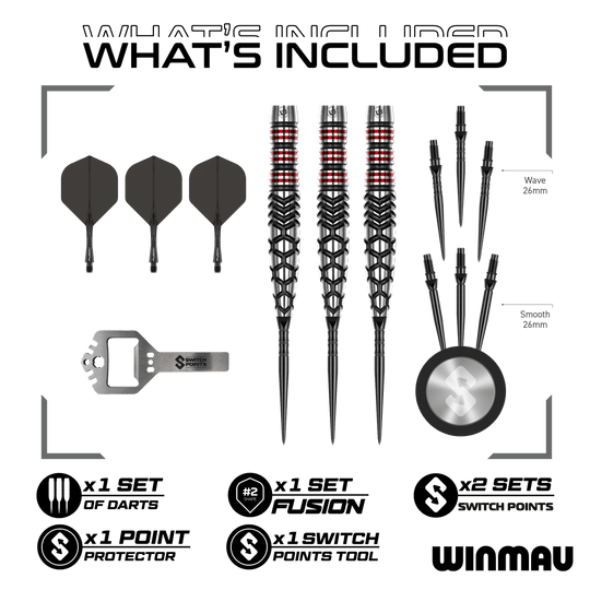 Winmau Fornax Torpedo Switch Points Steeldarts Abgebildet sind die Winmau Fornax Torpedo Switch Points Steeldarts. Sie zeichnen sich durch ihr innovatives Design und hochwertige Verarbeitung aus.