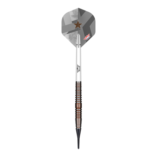 Bulls NL Max Hopp E5 soft darts - 20g Das Foto zeigt die Bulls NL Max Hopp E5 Softdarts - 20g. Dieses Produkt richtet sich an Freunde des Softdart-Spiels.