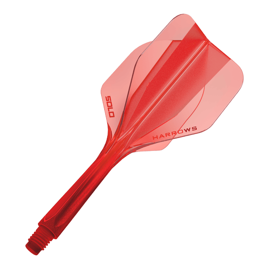 Harrows Solo No6 Flight Shaft System - Red Das Bild zeigt das Harrows Solo No6 Flight-Shaft-System in Rot. Es handelt sich um einen Teil eines Dartpfeils, der zur Verbindung von Shaft und Flight dient.