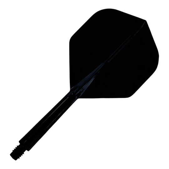 Abgebildet ist das Evolution EVO1 Flight-Shaft-System in Schwarz. Das Produkt wird einzeln vor weißem Hintergrund präsentiert.