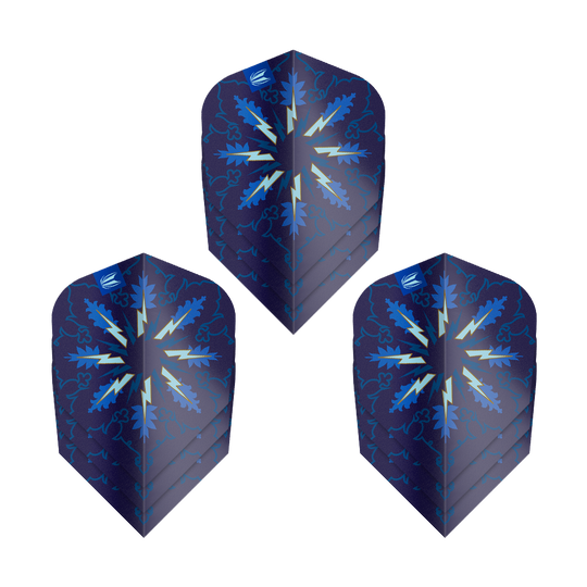 Target ProUltra Phil Taylor Power Gx2 Ten-X Flights - 3 Sets werden hier dargestellt. Diese Flights sind für Dartpfeile geeignet.