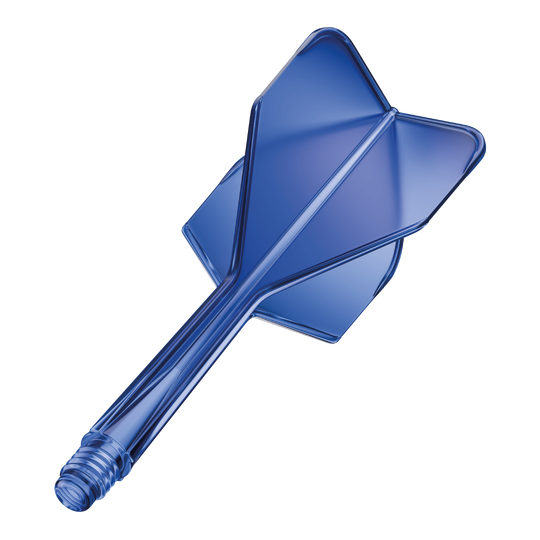 Das Bild zeigt das Produkt "GOAT A1R No6 Flight-Shaft-System" in Blau. Es handelt sich um einen einteiligen Flight-Shaft für Darts.