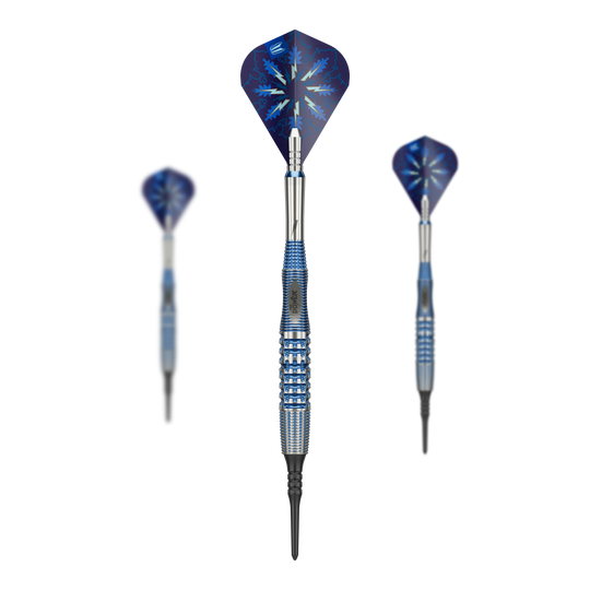 Das Bild zeigt die Target Phil Taylor Gx2 Softdarts. Diese Darts wurden für präzises Spielen entwickelt.