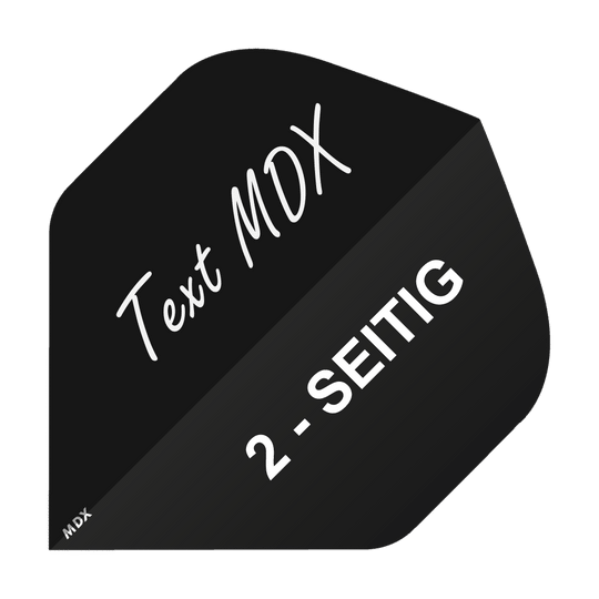 10 Satz Bedruckte Flights 2-Seitig - Wunschtext - MDX Standard