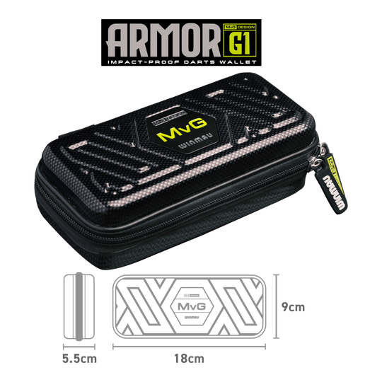Winmau Armor G1 Michael Van Gerwen dart wallet Hier ist das Winmau Armor G1 Michael Van Gerwen Dartwallet abgebildet. Die Tasche schützt und transportiert Darts sicher.