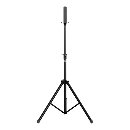 Das Bild zeigt einen Target Dartboard Stand mit einem stabilen, dreibeinigen Stativ. Der Ständer ist höhenverstellbar und eignet sich zum Aufhängen eines Dartboards.