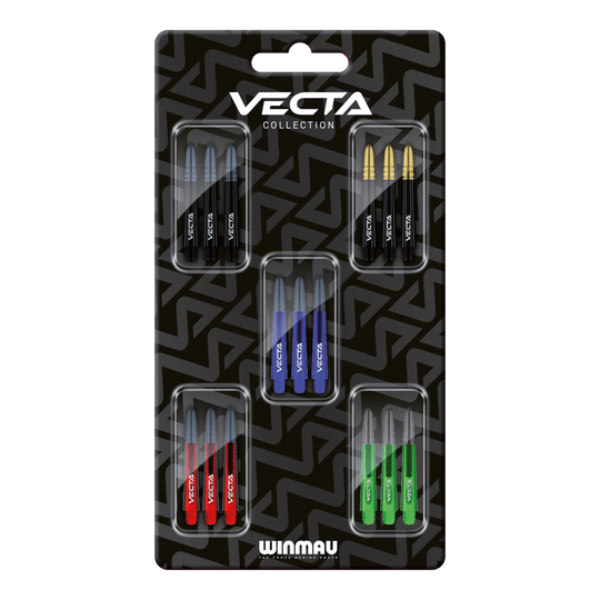 Winmau Vecta Shaft Collection Abgebildet ist die Winmau Vecta Shaft Collection. Diese Produkte sind hochwertige Dartschäfte.