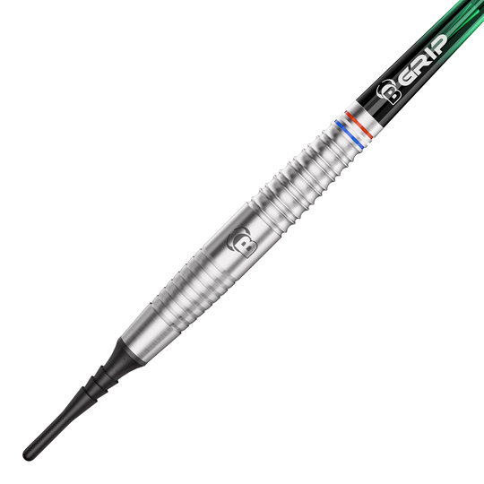 Bulls Danny Jansen soft darts - 20g Die Abbildung zeigt die Bulls Danny Jansen Softdarts mit einem Gewicht von 20g. Diese Dartpfeile sind für das Softdartspiel konzipiert.