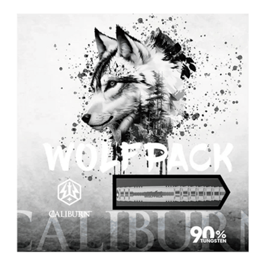 Caliburn Wolfpack W6 steel darts - 22g Zu sehen ist der Caliburn Wolfpack W6 Steeldart mit einem Gewicht von 22 Gramm. Das Produkt eignet sich besonders für präzises Dartspiel.