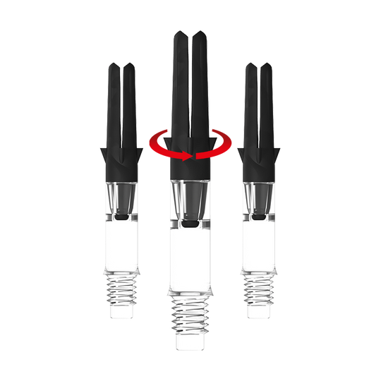 Das Bild zeigt das Produkt L-Style L-Shaft Carbon Silent Straight Clear OhneKappen 32mm 1Set Symbol. Vermutlich handelt es sich um einen Dart-Schaft.