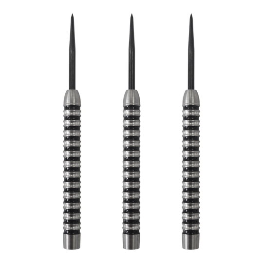 Abgebildet sind McDart Black Ring 2 Steeldart-Barrels mit einem Gewicht von 22g. Das Produkt ist speziell für Steeldart entwickelt.